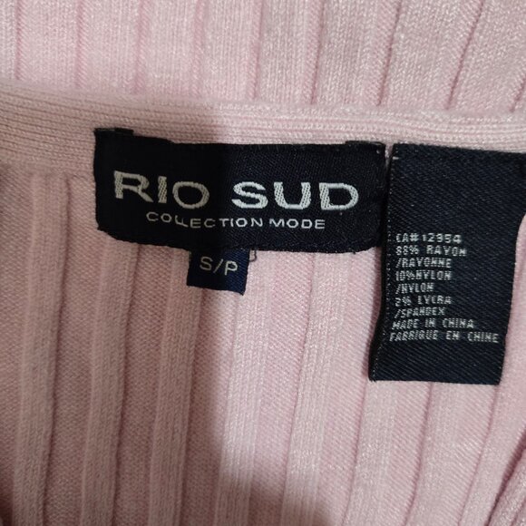 Y2K Pink Sleeveless Ribbed Knit Tank Top Womens S Coquette Crossover V Neck - Picture 7 of 7